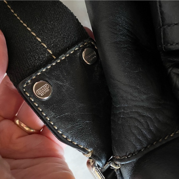 Coach Leather Messenger Bag Briefcase Mens Unisex Large Black Pockets - Picture 6 of 16